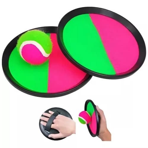 Jogo Pega Bola Velcro Lança Pega Tênis Raquete Mão Brinquedo
