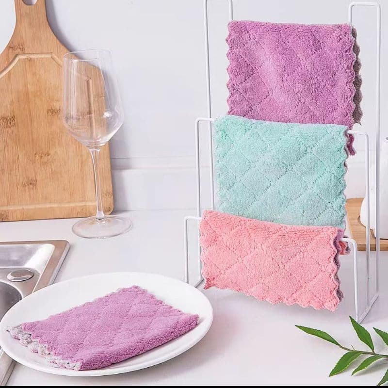 kit 5  Pcs Pano Absorvente Anti Óleo Para Cozinha / Toalha De Limpeza / Toalha De Mesa promoção.