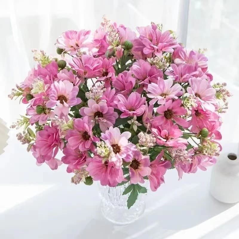 Bouquet Artificial Aster Daisy com 10 Flores--2829/7359