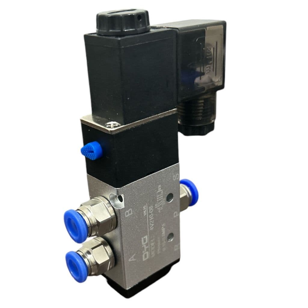 Válvula Pneumática Solenoide 5/2 Vias 1/4 Conectores  8mm
