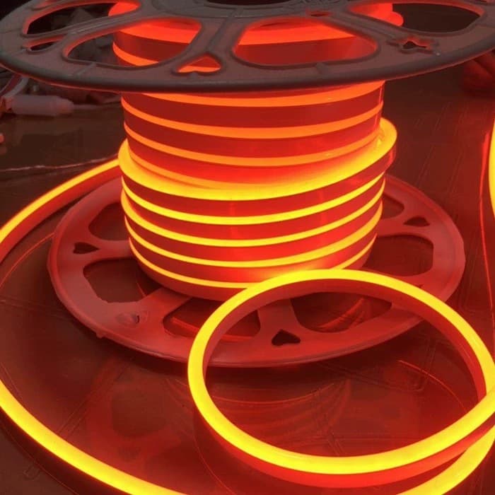 1 por 10 Metros Mangueira Fita LED Neon Flex Laranja 110V Com Conector