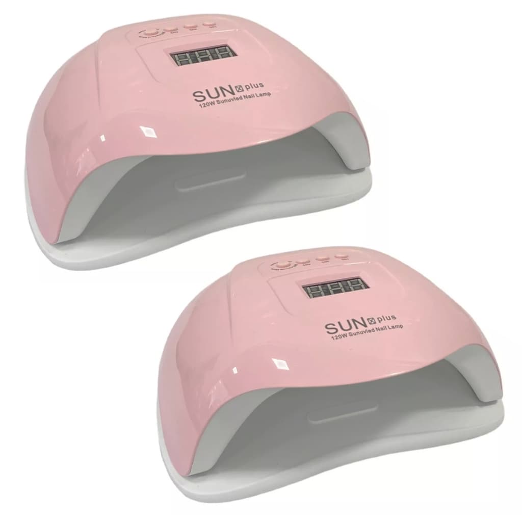 Kit 2 Cabines Sun X Plus Profissional 120w P Unhas De Gel Uv Cor Rosa