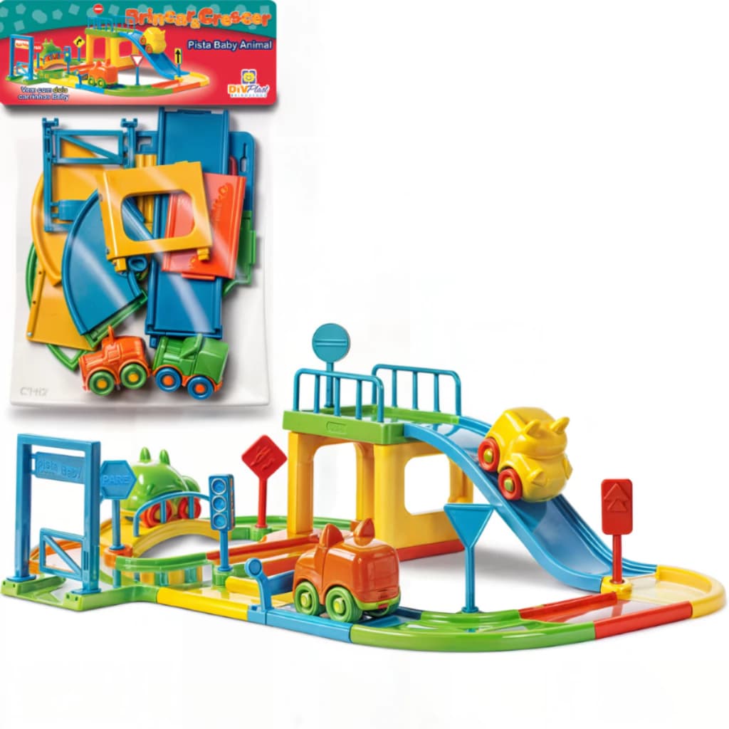Pista De Brinquedo Infantil Com 2 Carrinhos  Compatíveis para brincar com carrinhos Hot Wheels