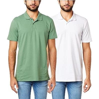 camisa polo tradicional lisa - verde ou branca