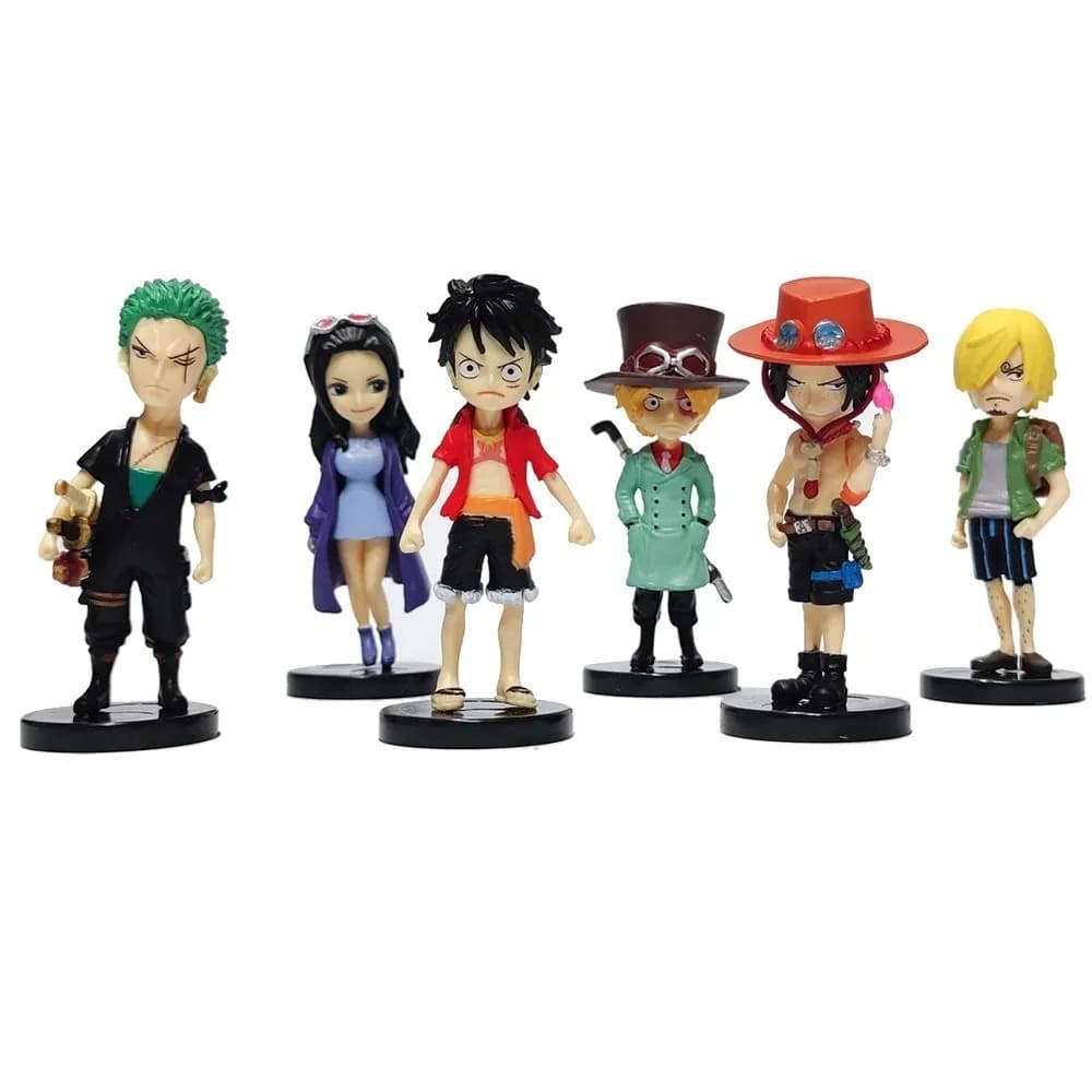 boneco one piece miniatura figuras de ação Luffy Zoro Ace Sabo Sanji