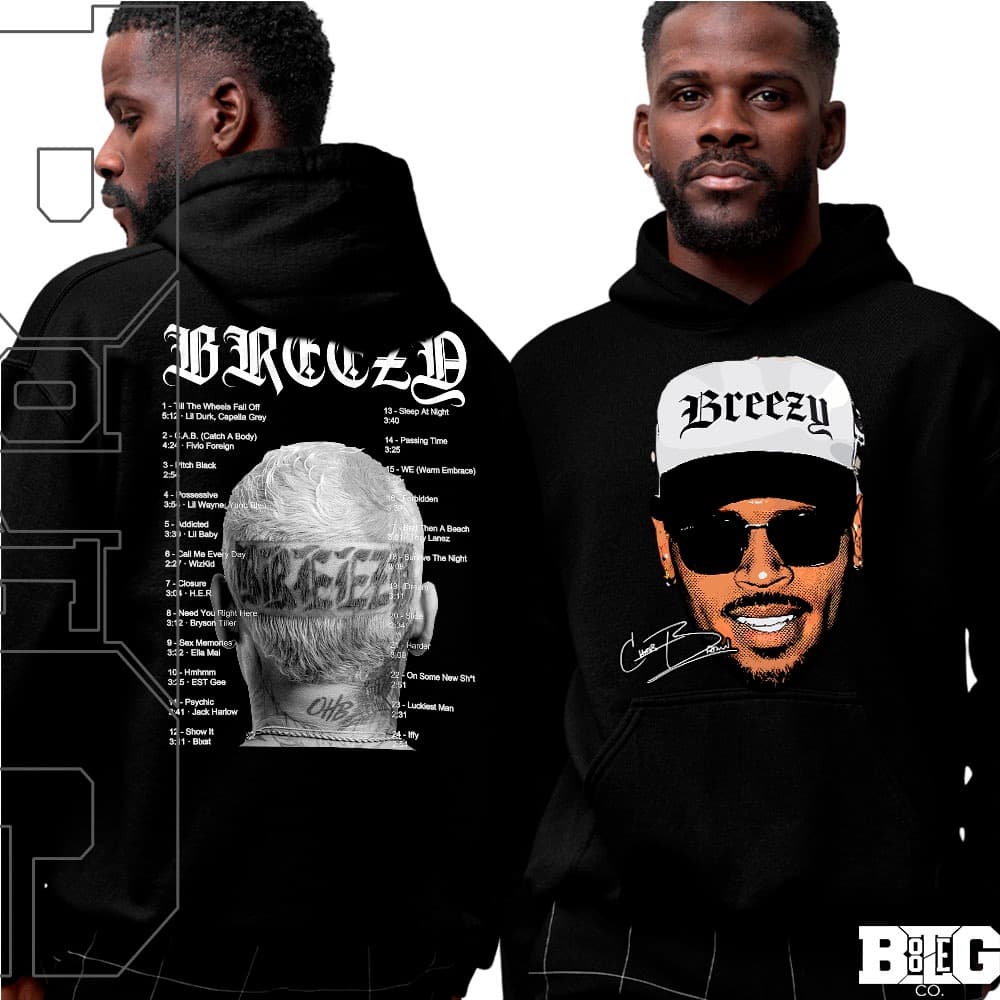 Moletom Canguru Blusa De Frio Chris Brown Crb Brezzy Album World Tour Graphic Tee Unissex