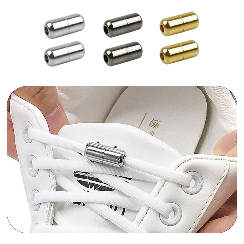 3 Pares - Não Amarre Mais Cadarço Cápsula Rosca P/ Tênis Masculino Feminino Sem Nó Promo