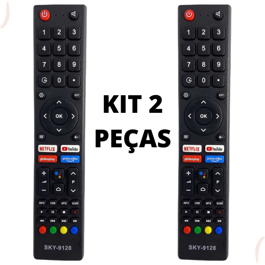 KIT 2 CONTROLE REMOTO PARA TV LED Philco Smart com Netflix / Youtube / Globo Play / Prime Vídeo