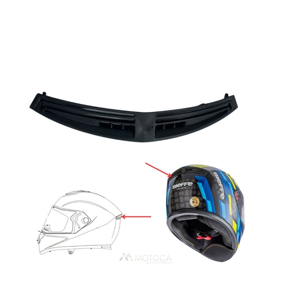 Exaustão de Ar Antigo do Capacete Bieffe B-12 Estrada Original
