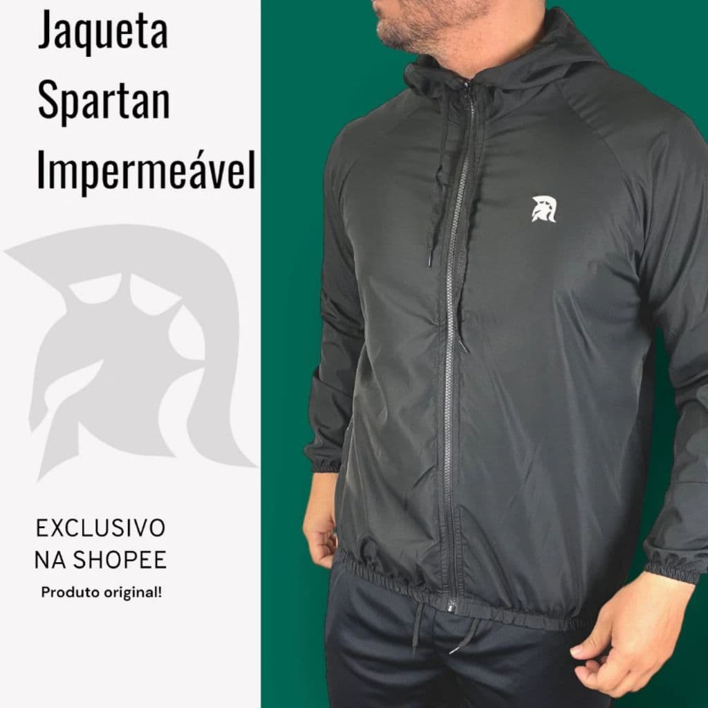 Corta Vento Masculino Impermeável Spartan Forro no Capuz