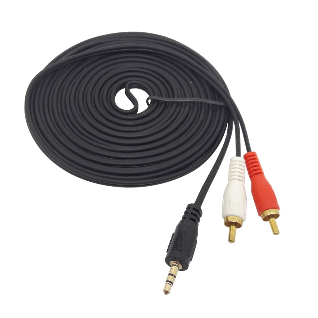 Cabo Audio Auxilia P2 Estéreo Para 2 Rca Caixa De Som 5 Metros