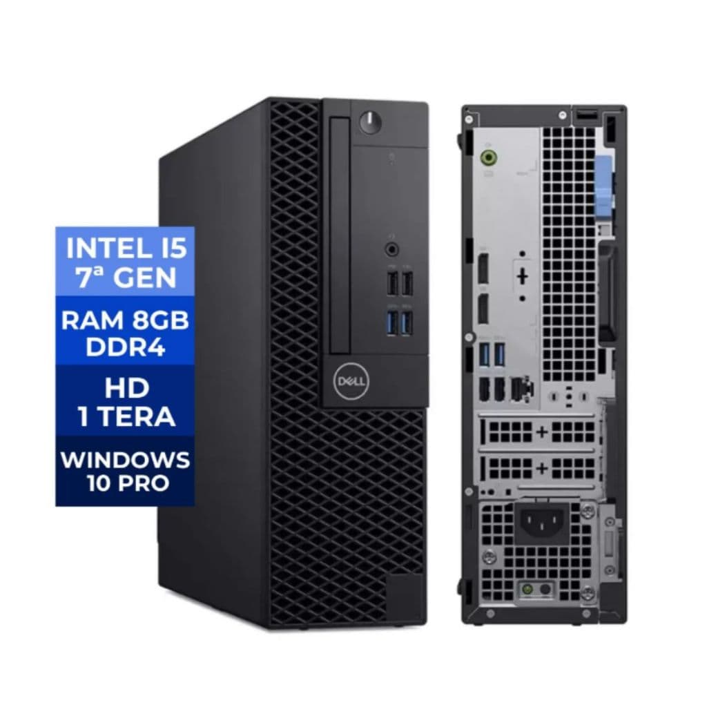 Mini computador Dell Desktop Optiplex 3050 Core I5 7ºGen HD 1TB 8GB ddr4 Win 10 Pro | MINI-3050-I5