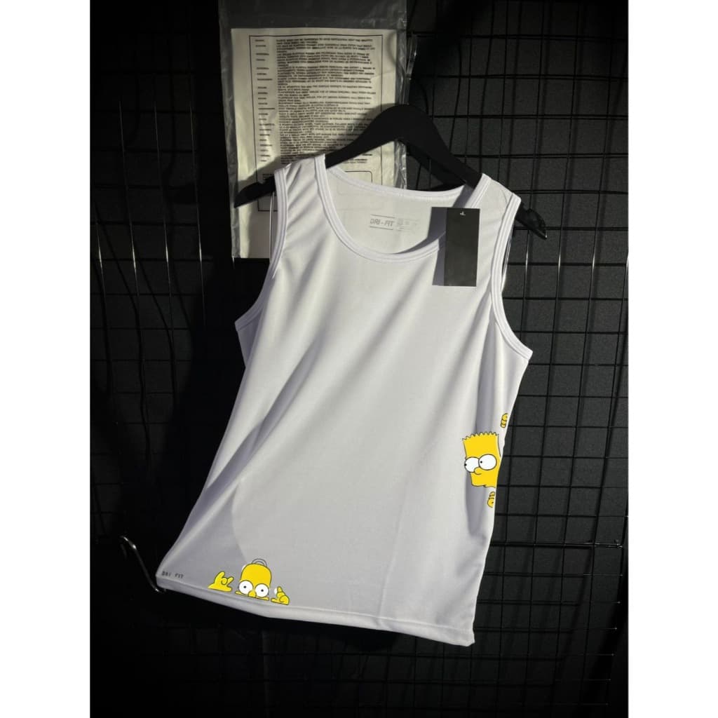 Regata Dry Fit  Masculina - Modelo regata bart/homer Academia Corrida CrossFit Treinos Intensos