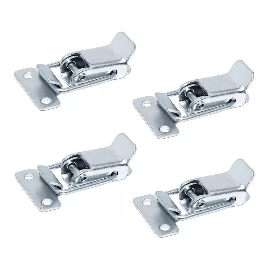 Kit C/ 4 Fecho Engate Rápido 4cm Case Baú Zincado Fe/e8 Promo