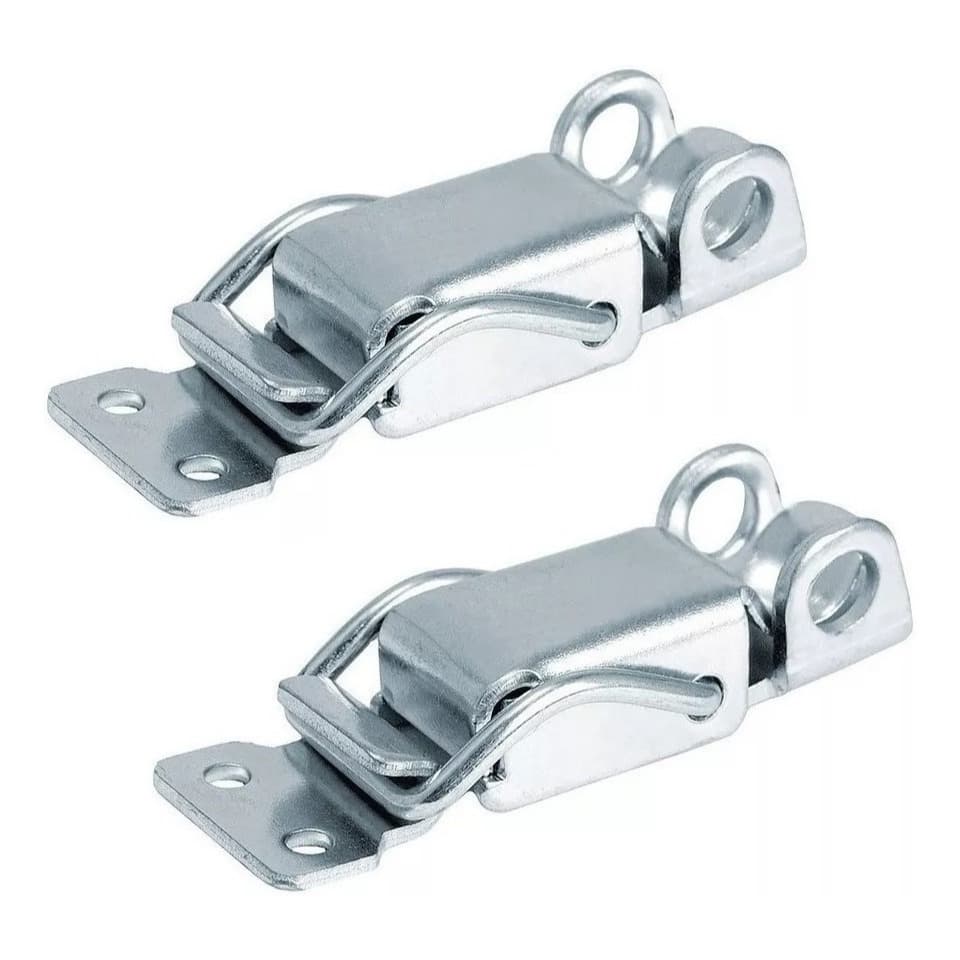Kit Com 2 Fecho Engate Rápido Zincado P/ Cadeado 7 Cm Fa3/e1 Promo