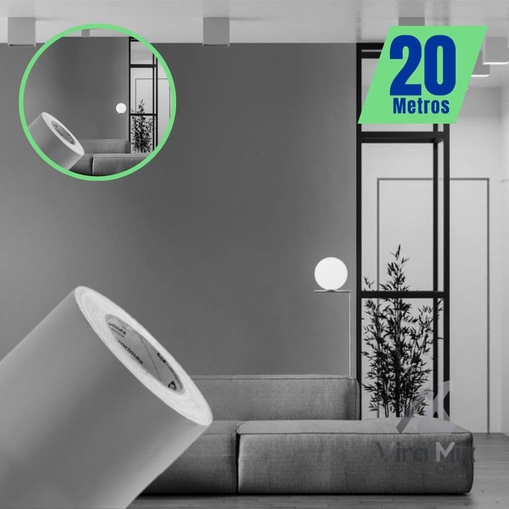 Papel Adesivo Premium Cinza  – Revestimento Texturizado para Móveis, Paredes 5 M x 45 cm