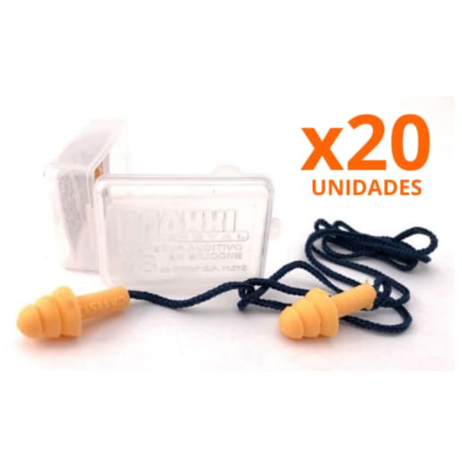 Kit 20 Protetor Auricular Maxxi Royal 18dB Seguranca Auditiva C.A.: 11512 Plug Silicone Abafador
