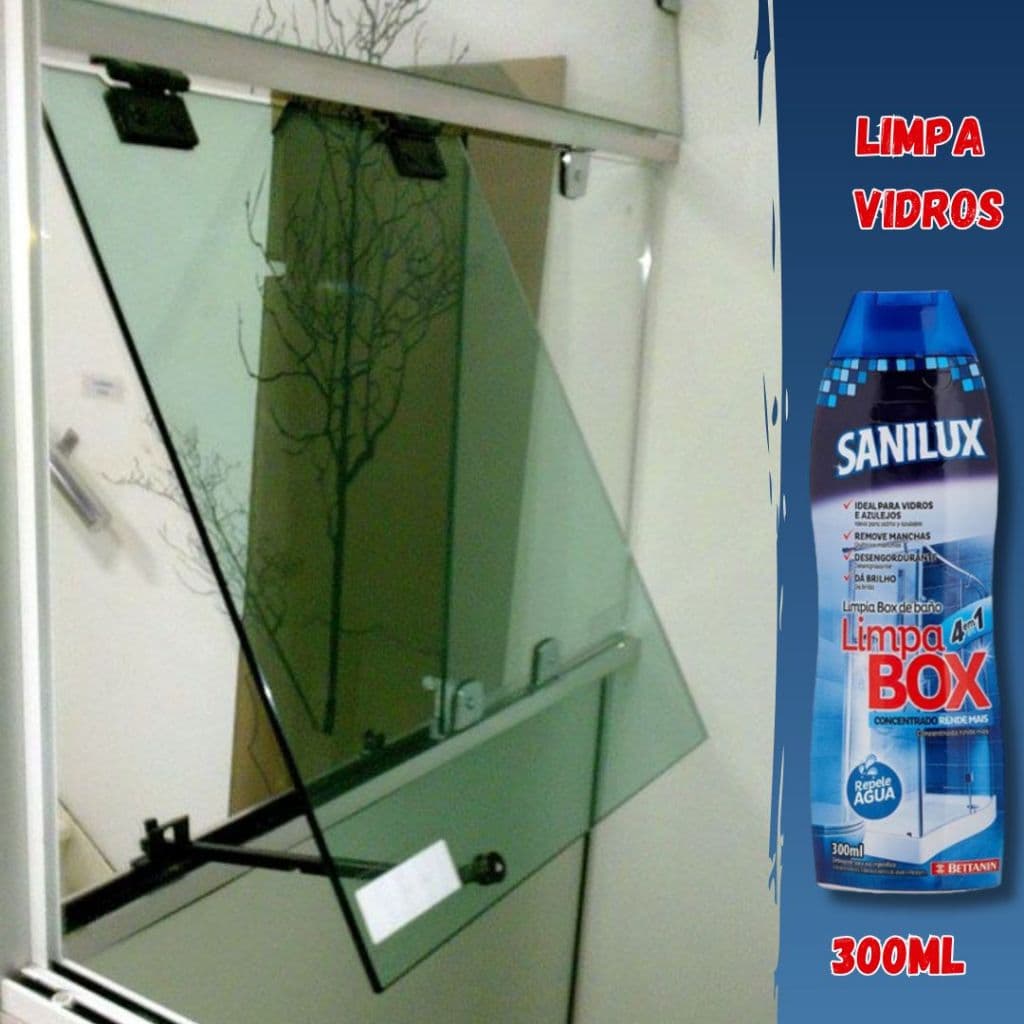 Sanilux Limpa Vidros Box e Espelho Previne Calcificação Desembaça