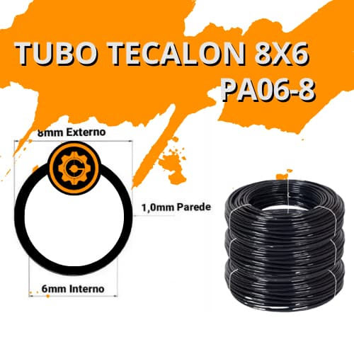 Mangueira Combustível Tecalon 8mm X 6mm - Gol Santana Parati entre outros Veículos
