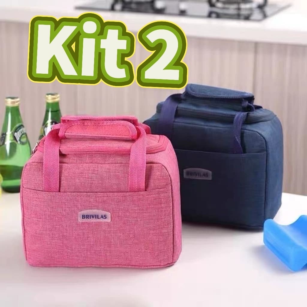 Kit 2 Bolsa Térmica Fitness Marmita importada bolsa térmica portátil
