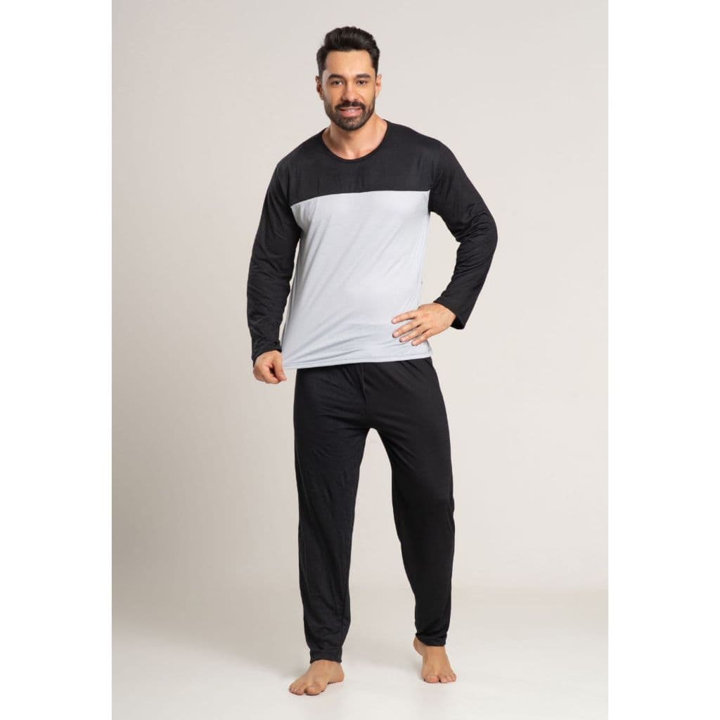 Pijama Masculino Longo Inverno  Calça Comprida  Blusa Manga Longa Frio