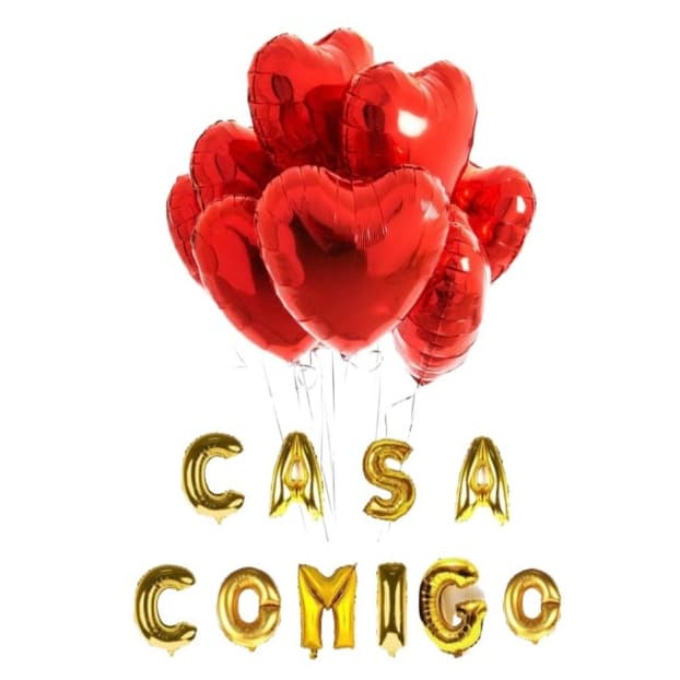 Kit Pedido de Casamento ou Namoro 500 Pétalas + 10 Balões + 24 Velas + 10m Fitilho + Canudo