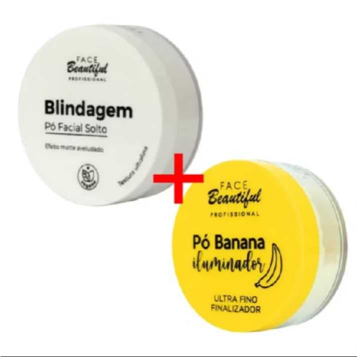 Kit com 2 unid - 1 Pó Solto Powder ILuminador Banana e 1 pó solto Blindagem - Face Beautiful