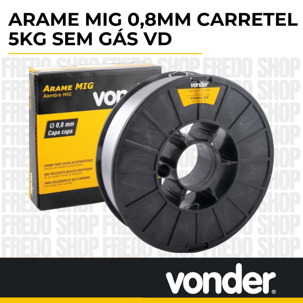 Arame Solda Mig / Mag Revestido Para Uso Sem Gás 0,8mm 5kg Vonder