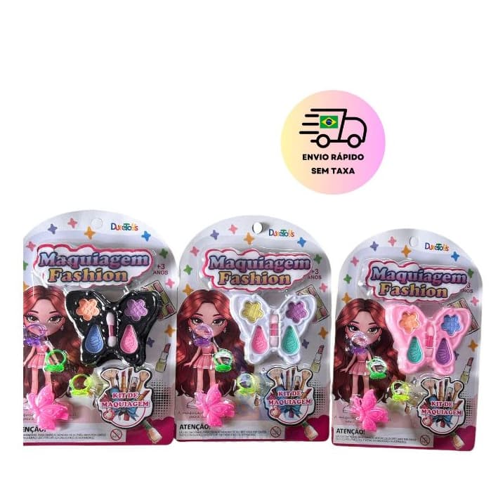 Kit Infantil Criança De Maquiagem Com Anel e Prisilha Make Linda