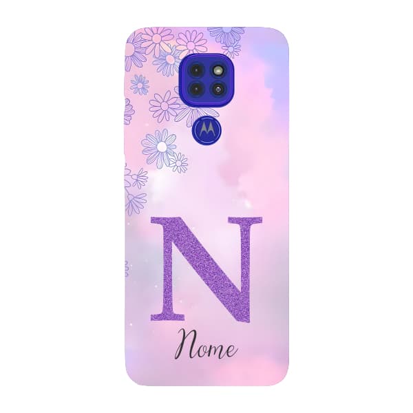 Capinha para Moto G9 Play Anti Impacto Personalizada - Delicate Flowers Lilás com nome