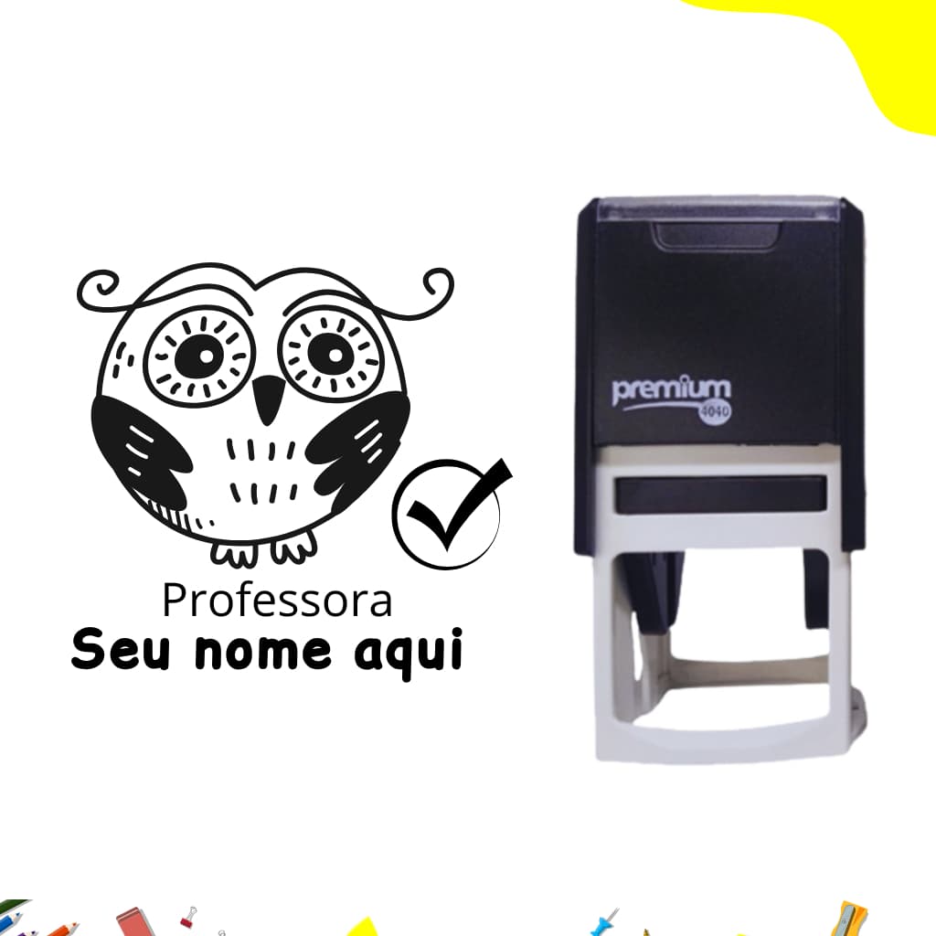 Carimbo Professore com nome - Carimbo Visto - Carimbo Automático Personalizado