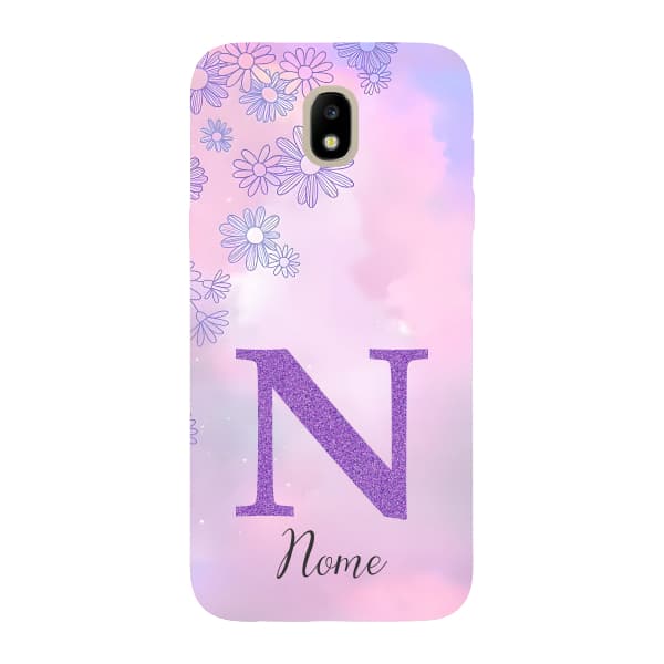 Capinha para Samsung J5 Pro Anti Impacto Personalizada - Delicate Flowers Lilás com nome