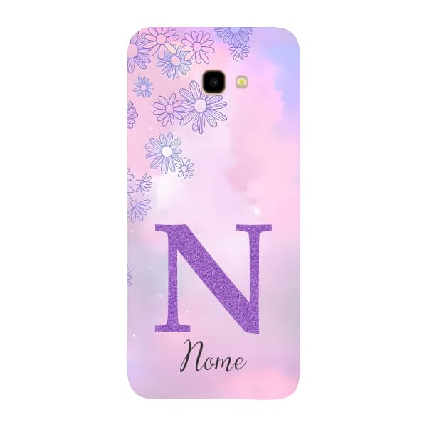 Capinha para Samsung J4 Plus Anti Impacto Personalizada - Delicate Flowers Lilás com nome