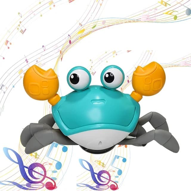 Caranguejo brinquedo fujão som luz movimento com sensor interativo toca musica com luzes colorida