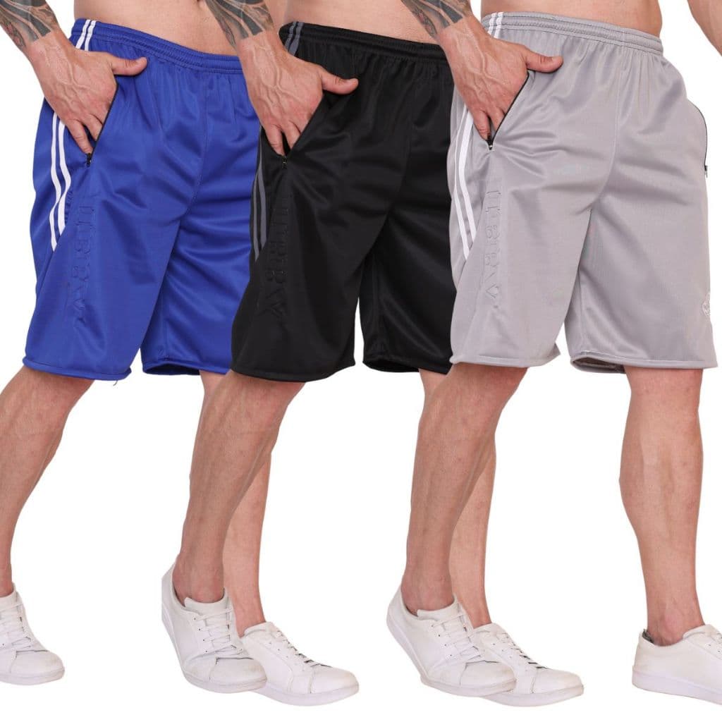 Kit 3 Bermuda /Shorts Masculina adulto  Poliester Flanelado  Grosso Para Corrida Treino Academia