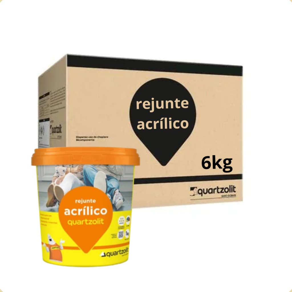 Kit 6x Rejunte Acrílico 1kg Impermeável Cores Qaurtzolit