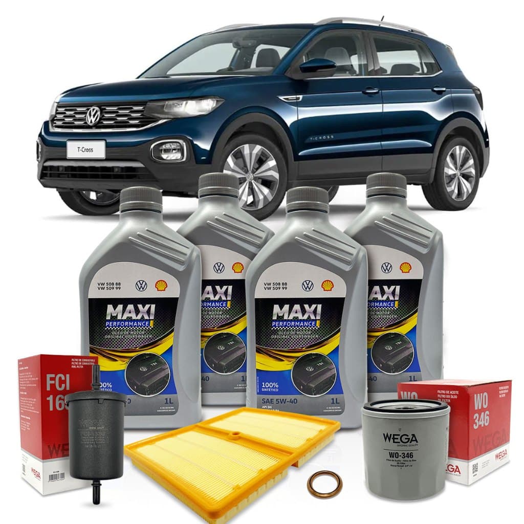 Kit Revisão Troca de Óleo Original Vw 5w40 T-cross 1.0 TSI 2017 2018 2019 2020 2021 2022 2023