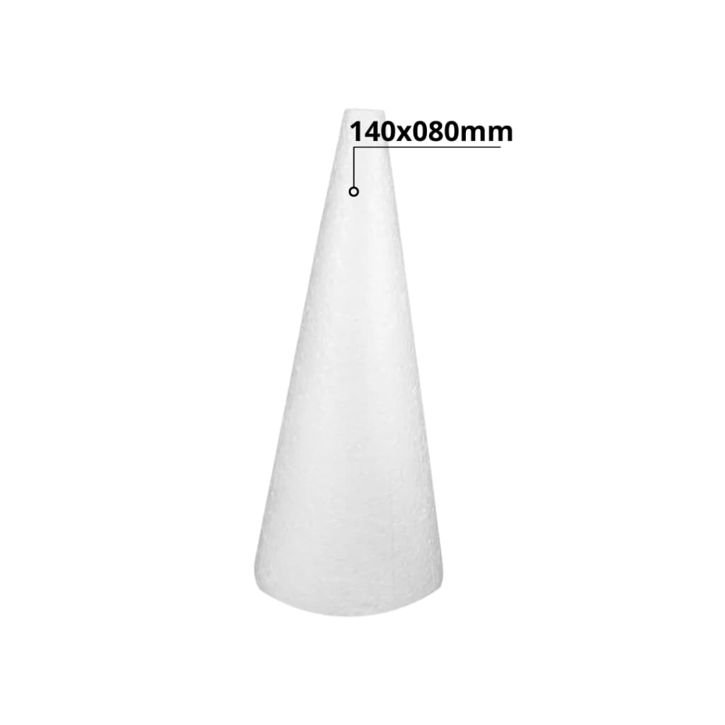 Cone Isopor Branco 14cm X 8cm De Altura Pacote 2 Unidades