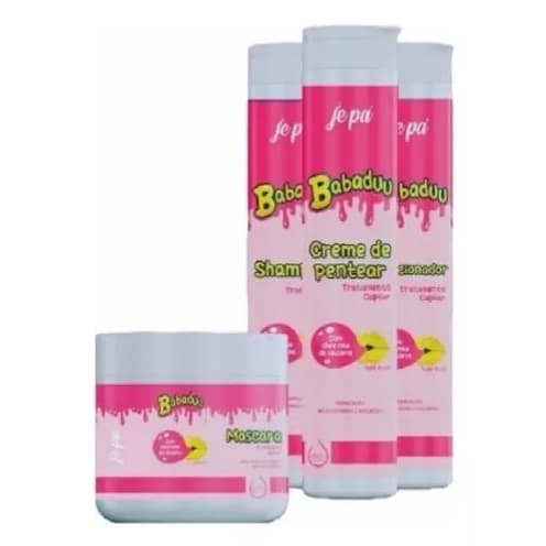 Kit-Cabelos lisos Ondulados Ressecados Força e Brilho KIT BABADUU TUTTI-FRUTTI (4 PASSOS)