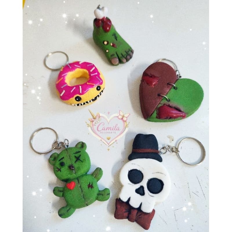 Chaveiros terror divertidos e horripilantes/zumbis/caveira/sombrios/macabros/miniaturas assustadoras/gotico/trevoso