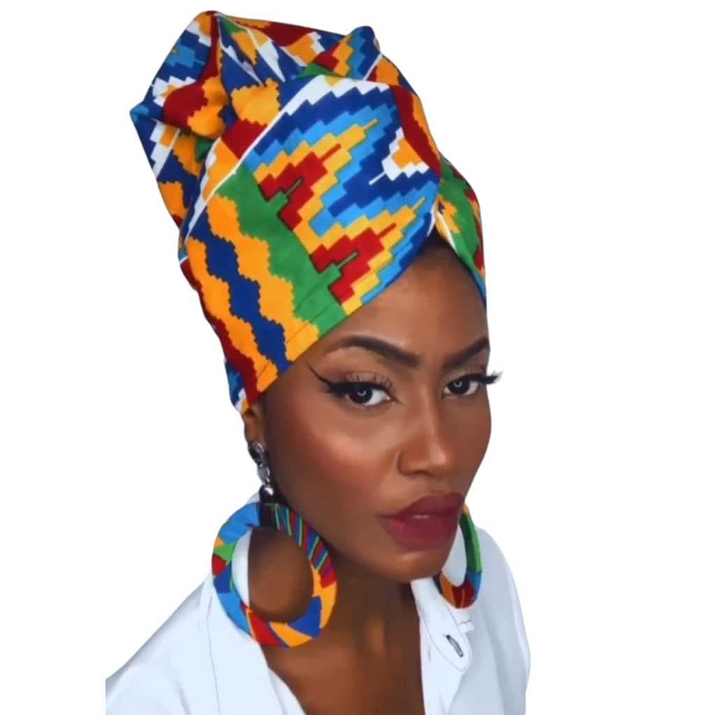 TURBANTE CANOA  ESTAMPAS AFRICANAS