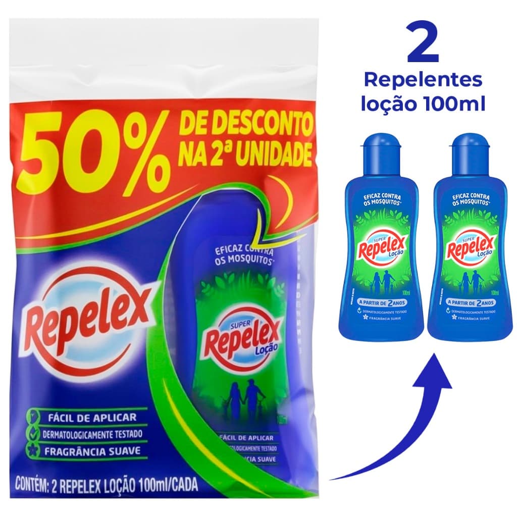 2 Repelente Infantil Adulto Mosquito Pernilongo Dengue Insetos Repelex Loção 100ml