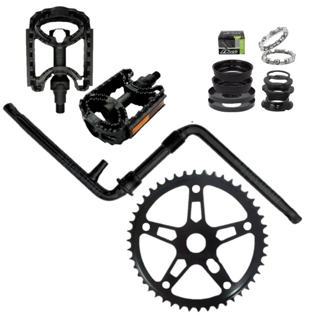 Kit Pedivela 165mm , Movimento Central 45mm , Coroa 46d e Pedal c/Refletor 1/2