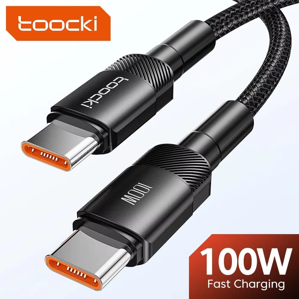 Cabo Carregador Turbo Pd Tipo C Nas 2 Pontas 100w 5A Toocki Qc 4.0 Original 2m para Samsung Macbook Xiaomi Lenovo iPhone