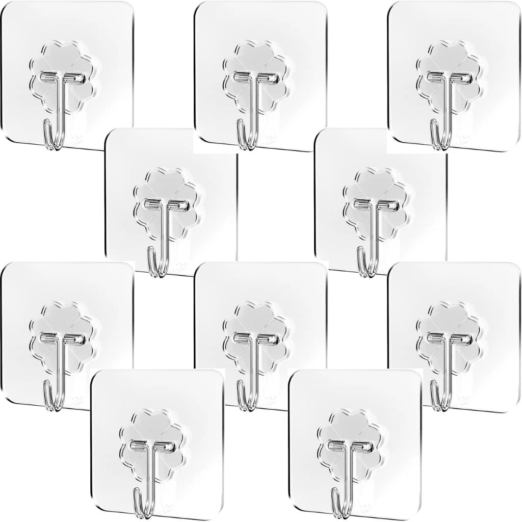 Kit 10 Ganchos Adesivos Parede Multifuncional Autoadesivo Autocolante Universal Gancho