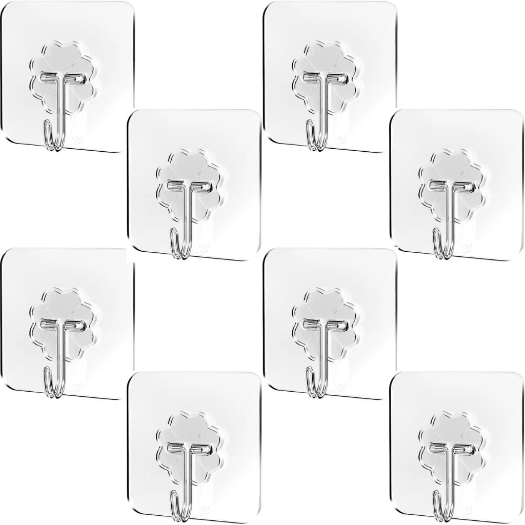 Kit 8 Ganchos Adesivos Parede Multifuncional Autoadesivo Autocolante Universal Gancho