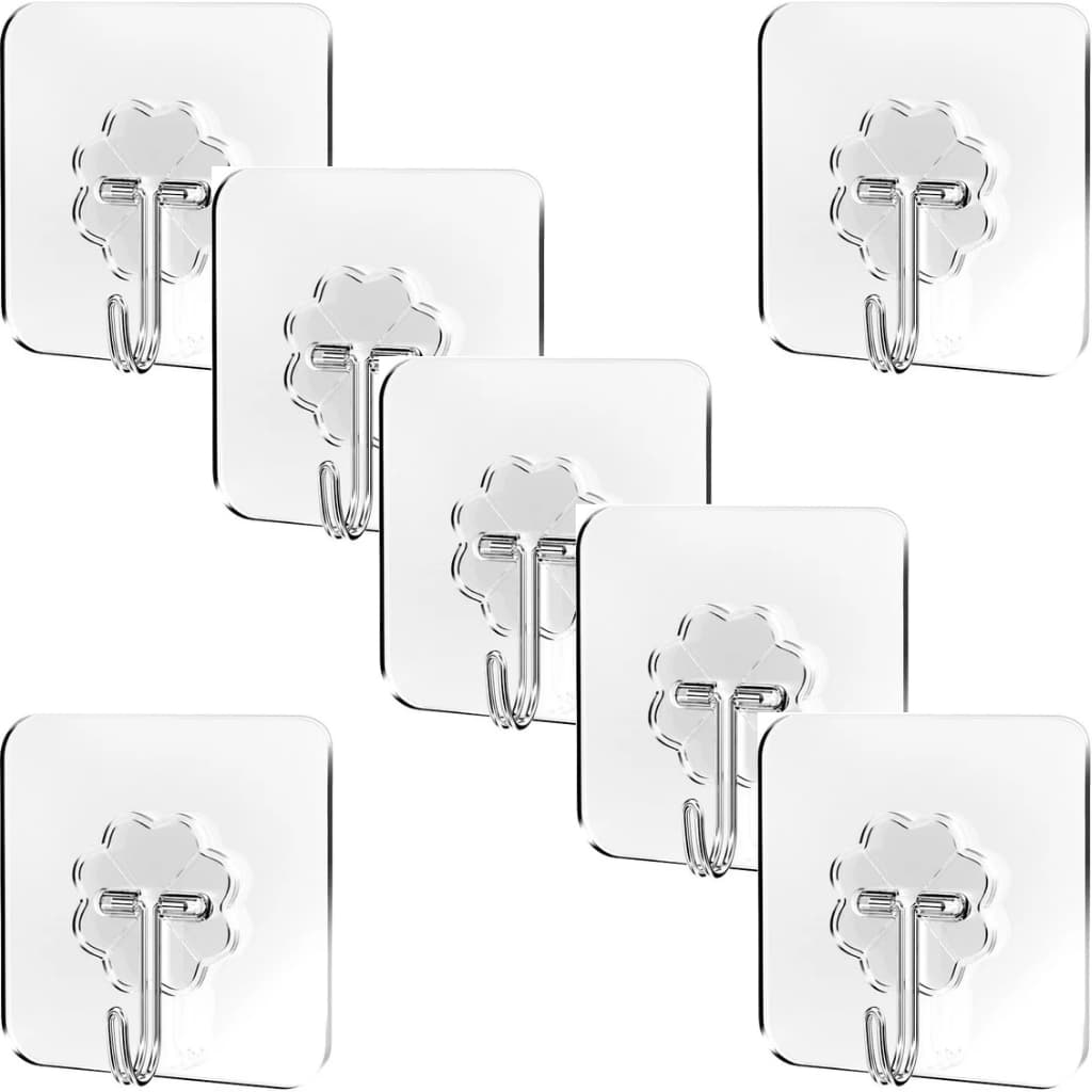 Kit 7 Ganchos Adesivos Parede Multifuncional Autoadesivo Autocolante Universal Gancho