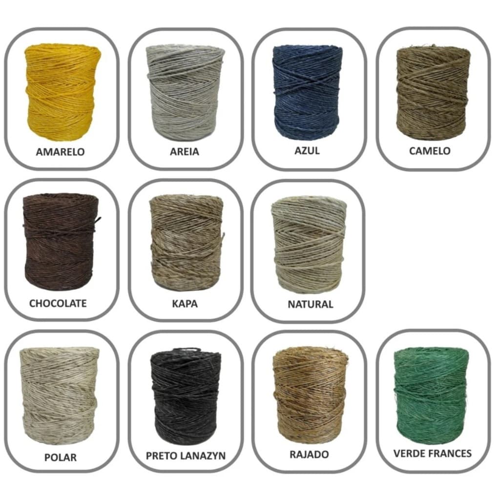 Fio Cordão Barbante De Sisal Colorido 3mm x 75 Metros Artesanato Natural