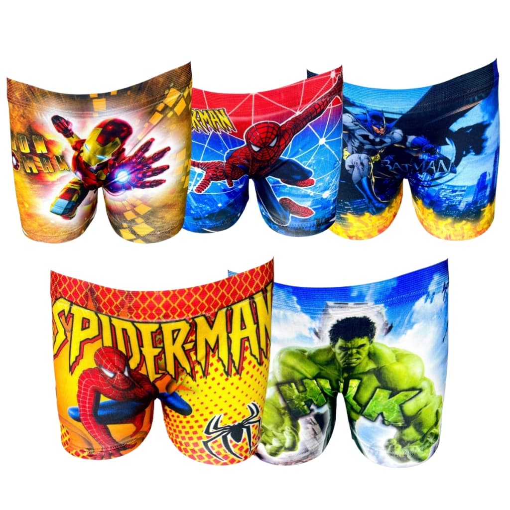Kit 3 ou 5 Cuecas Infantil Boxer Menino Estampada Microfibra Sublimada Juvenil 1 a 12 Anos