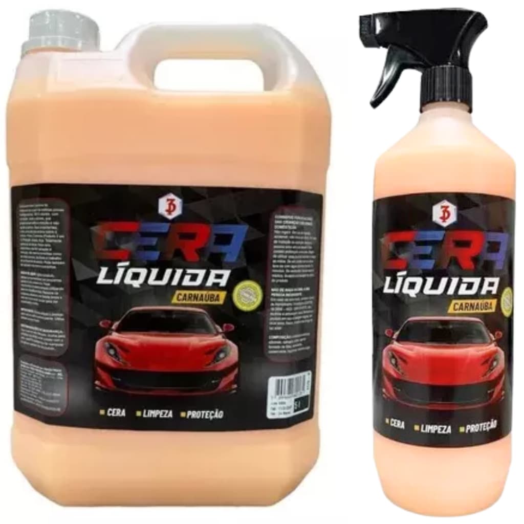 Cera Líquida Automotiva Estética Carnaúba Lava Rápido Profissional 3Poderes